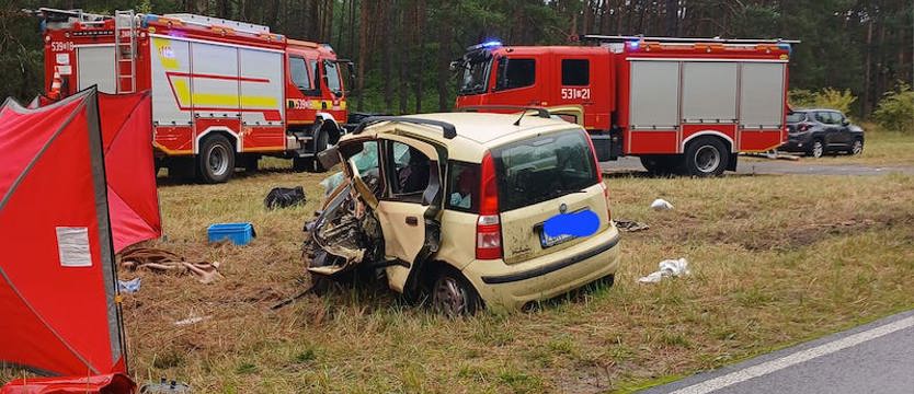 Wypadek na chociwelce. Kierowca fiata nie żyje