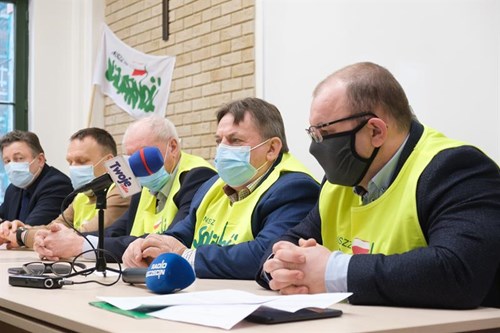 Konferencja prasowa rolniczej Solidarności w Szczecinie