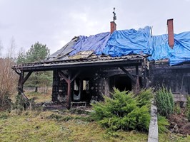 Dom spłonął w Przybiernowie