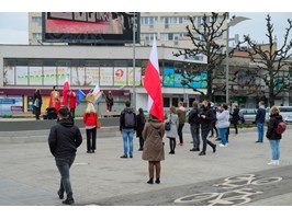 Demonstracja na placu Adamowicza w Szczecinie
