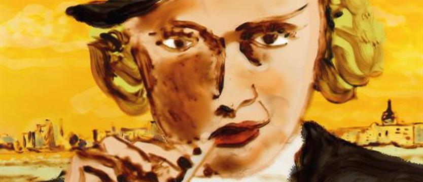 Szczecińscy artyści autorami znakomitego plakatu. Marlena Dietrich na tle Nowogardu