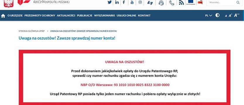 Oszuści wysyłają pisma. Patent „na patent”