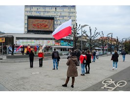 Demonstracja na placu Adamowicza w Szczecinie