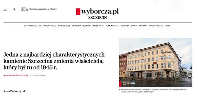 Dziennikarze „Gazety Wyborczej” obwieścili swoim czytelnikom, że „Kurier Szczeciński” sprzedał kamienicę, nie zadając sobie trudu sprawdzenia tej informacji u źródła
