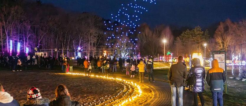 Walentynkowy pokaz dronów w Szczecinie