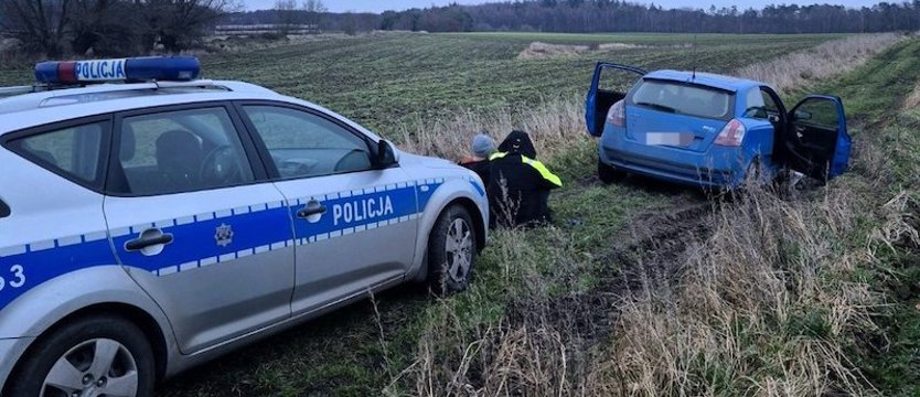 Uciekał przed policją. Przegrał z błotem