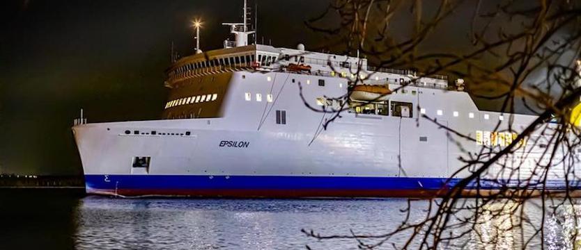 Prom „Epsilon” już kursuje. Pierwszy rejs na linii Świnoujście – Trelleborg