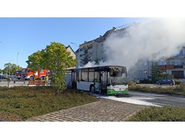 Pożar autobusu na szczecińskich Gumieńcach