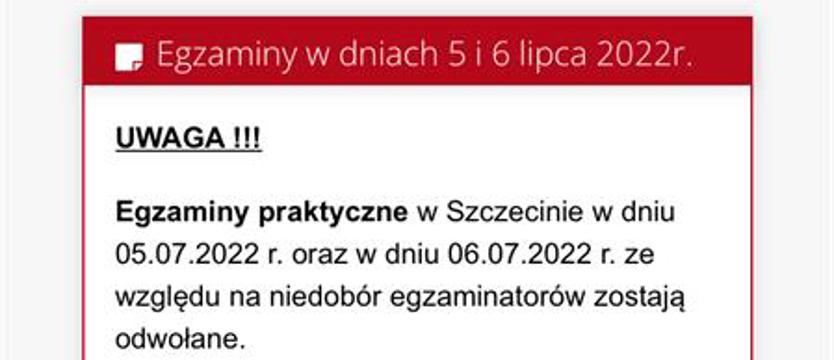 Akcja protestu, kursanci zaskoczeni. W szczecińskim WORD nie egzaminują