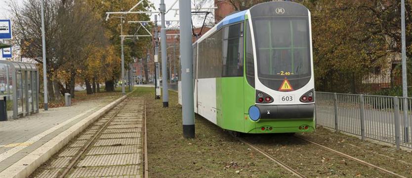 Pierwszy przejazd tramwaju przez ul. Kolumba w Szczecinie